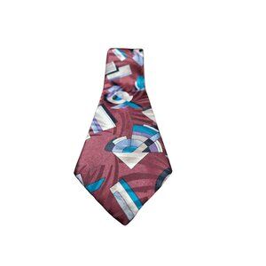 Vintage Designer Collection Dark Red Abstract Tie